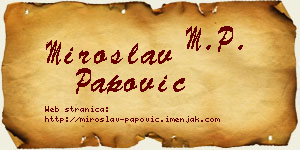 Miroslav Papović vizit kartica